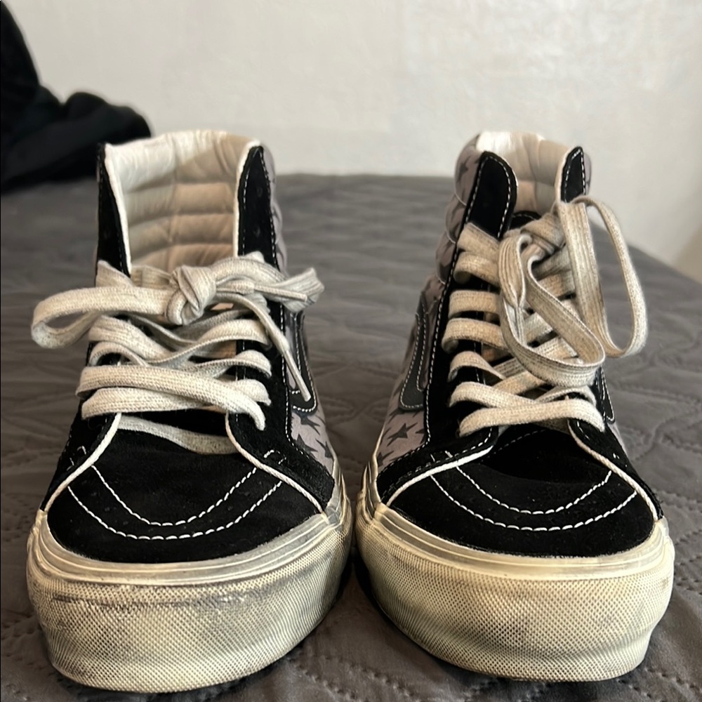 Black and White High-Top Sneakers